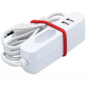 Prelungitor de alimentare EXERTIS CONNECT cu 2 porturi USB, alb, 1,5 m 808521