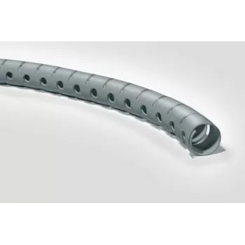 Tub spiralat pentru managementul cablurilor HellermannTyton Helawrap HWPP25/2-SR, argintiu, polipropilenă, 2 m, diametru exterior 27 mm