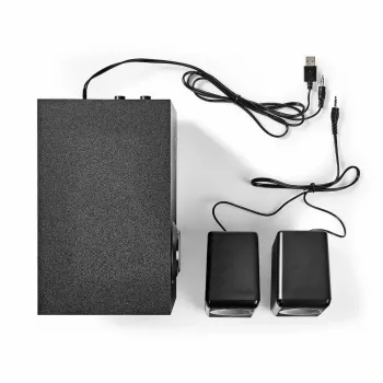 Set de boxe PC Nedis CSPR10021BK 2.1, 33 W, alimentare USB, negru