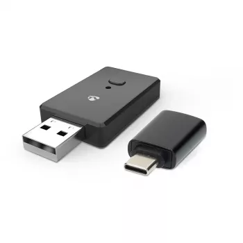 Adaptor Bluetooth 5.0 USB-A Nedis CKAA2400BK negru, rază 10 m