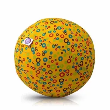 Balon din latex BUBA BLOON Bubabloon cu husă din material textil, Circles Yellow