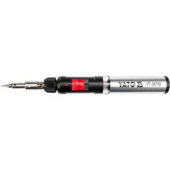 Yato YT-36706 Letcon pe gaz 1300°C cu arzător cu butan și suflantă de aer cald, negru/roșu/oțel inoxidabil