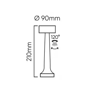 Lampă de birou LED Line Lite RIWIA, 1W, 120lm, 1800mAh, auriu