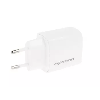 Încărcător MOVANO GaN 30W USB-C PD + USB-A (alb)