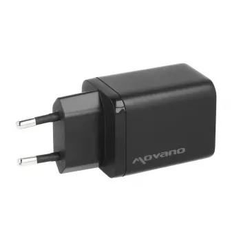 Încărcător de perete MOVANO GaN 45W USB-C PD + USB-A (negru)