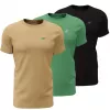 Tricou bărbați 4F M4481 set de 3 bej, verde, negru 4FWSS26TTSHM4481 92S 2XL