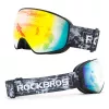 Ochelari de schi pentru copii Rockbros SP284 Anti-Fog UV400 lentilă gri oglindă roșie negru