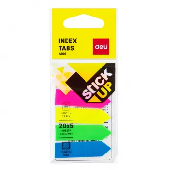 Marcaje index lipicioase DELI Stick Up PP 50x12 mm 100 coli culori asortate (D338199)