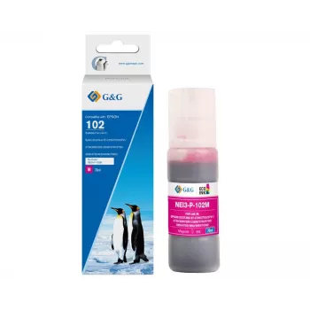 Flacon cerneală magenta compatibil G&G | Ninestar pentru Epson 102 (C13T03R340) - 70ml, pe bază de colorant, seria EcoTank