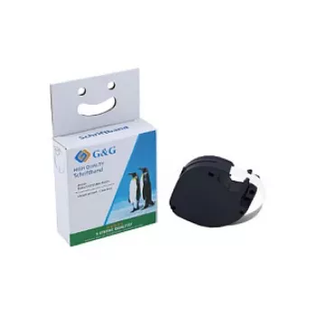 Cartuș bandă etichetă G&G BM-D-G-91221 12mm x 4m alb/negru pentru DYMO