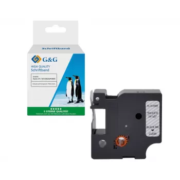 Bandă etichetă compatibilă Dymo D1 G&G 19mm x 7m negru pe transparent (5DY45800-TD)