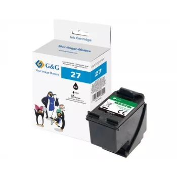 Cartuș de cerneală negru compatibil G&G GP-H27BK pentru HP 27 (C8727A)