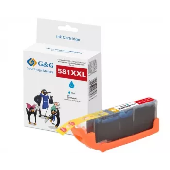 Cartuș de cerneală cyan XXL compatibil G&G Canon CLI-581C (15842)