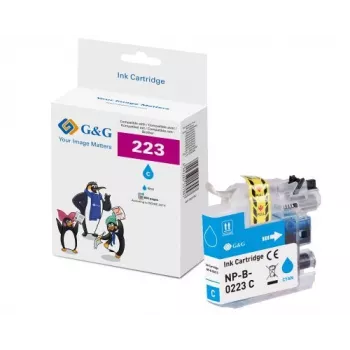 Cartuș de cerneală XL G&G compatibil cu Brother LC-223C (cyan, randament ridicat) 14521