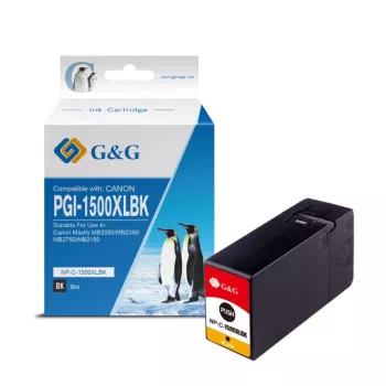 Cartuș cerneală negru high yield compatibil G&G Ninestar pentru Canon PGI-1500XLBK (9350)