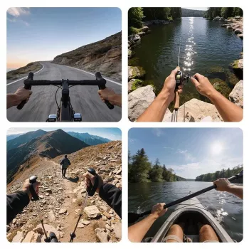Suport de cap ULANZI pentru camere de acțiune și smartphone-uri cu suport de telefon rotativ la 360°