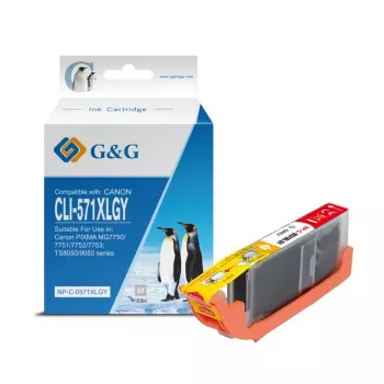 Cartuș de cerneală compatibil G&G Canon CLI-571XLGY gri High Yield (13855)