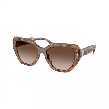 Ochelari de soare damă Tory Burch TY7194U197513 pătrați din acetat, Dark Havana/Brown Gradient, 55-17-140 mm