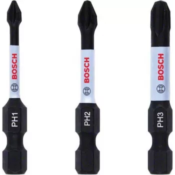 Set de biți Bosch 2608522491 Phillips PH2, 3 piese, 25 mm, tijă hexagonală 1/4