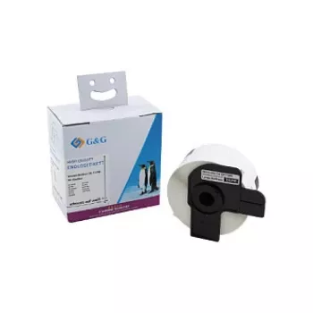 Etichete de adresă termice directe albe G&G 38 x 90 mm, 400/rolă, compatibile cu Brother DK-11208 ET-B-G-11208