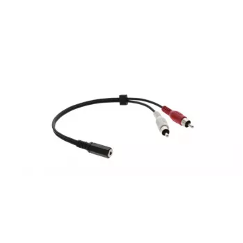 Cablu adaptor audio Kramer C-A35F/2RAM-1 – 3,5 mm mamă la 2x RCA tată, 30 cm, negru