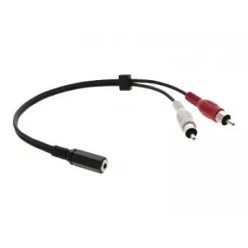 Cablu adaptor audio Kramer C-A35F/2RAM-1 – 3,5 mm mamă la 2x RCA tată, 30 cm, negru