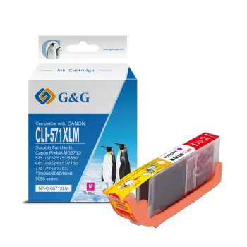 Cartuș de cerneală XL magenta G&G compatibil cu Canon CLI-571XLM (13858)
