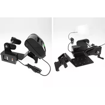 Suport de imprimantă Brodit cu funcție de rolă de etichete pentru Zebra Alpha 30L/40L, VESA 75/AMPS, MultiMoveClip, eliminator de baterie (217038)