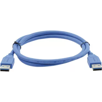 Cablu USB 3.0 Kramer C-USB3/AA-3, Type-A tată la Type-A tată, 0,9 m, albastru, 96-0230003