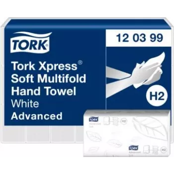 Prosoape de mâini multifold TORK Xpress H2 Advanced, 2 straturi, albe, 2850 foi (120399)
