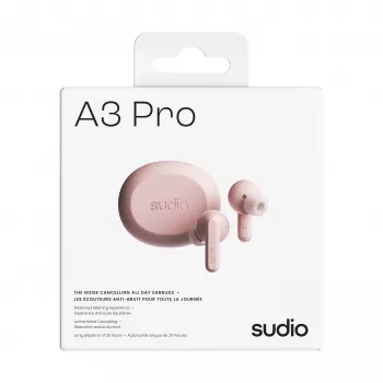 Căști Bluetooth true wireless Sudio A3 Pro cu anulare activă a zgomotului, roz A1PROPNK