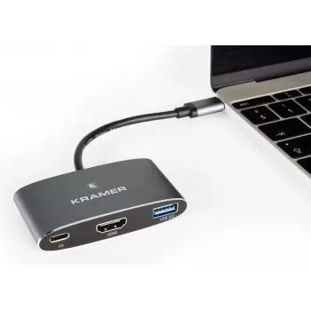 Stație de andocare USB-C Kramer KDock-1 cu HDMI, 2x USB 3.0, Gigabit Ethernet, 60W PD 91-00016099