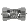 Axing CFA00400 F-Type Coaxial Coupler, 100-Pack, Nickel-Plated Brass, 75 Ohm, 0-2400 MHz