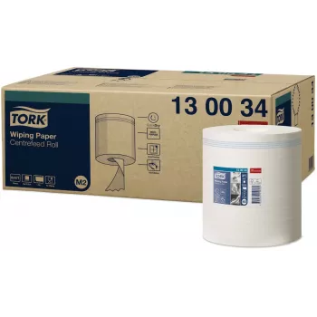 Role de hârtie de șters Tork Premium M2 Centrefeed albe, 1 strat, 471 foi, 6 role (130034)