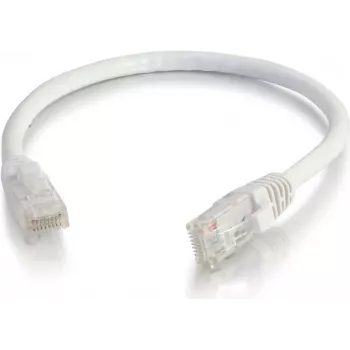 Cablu patch Ethernet UTP C2G 0,5m Cat6 cu protecție anti-agățare a clemei, alb 83485