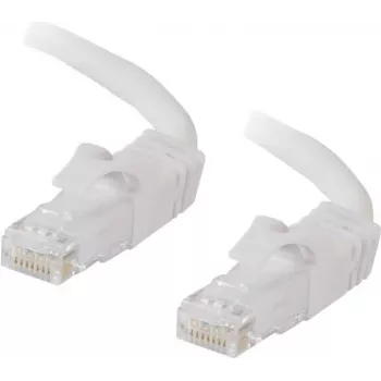 Cablu patch Ethernet UTP C2G 0,5m Cat6 cu protecție anti-agățare a clemei, alb 83485