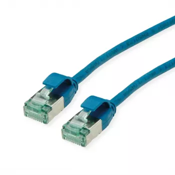 Cablu patch U/FTP ROLINE RM Cat.6A/Class EA SLIM albastru 0,3m - FTP 21.45.3341