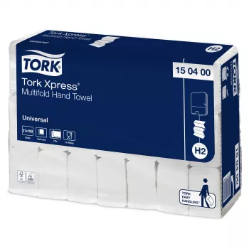 Prosoape de mâini pliate Tork Xpress H2 Universal Interfold 150400, 2 straturi, albe, 3990 prosoape