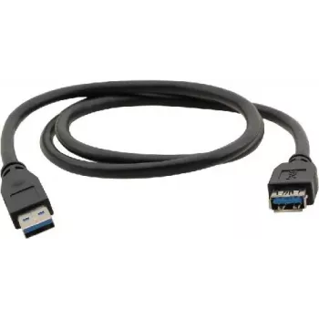 Cablu prelungitor Kramer Electronics USB-A tată la USB-A mamă 3.0, 1,6 m, negru (96-02310006)