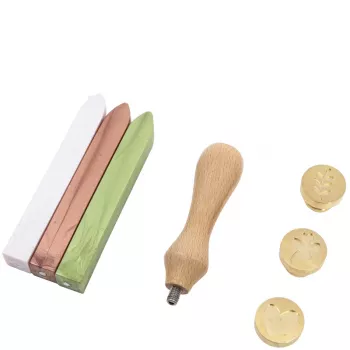 Set de ceară de sigilat Artoz roz deschis verde deschis cupru (137605-21)