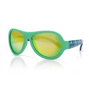 Ochelari de soare pentru copii SHADEZ SHZ 44 Designer cu imprimeu frunze, verzi, pentru juniori 3-7 ani, UV400, rezistenți la spargere