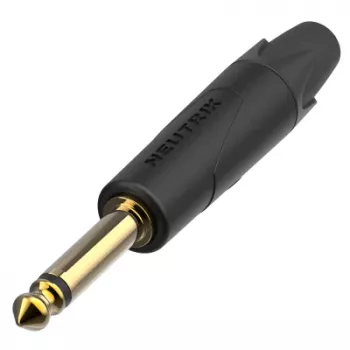 Mufă jack profesională Neutrik NP2XX-AU-0 cu 2 poli de 1/4 inch, contacte aurite, carcasă nichelată