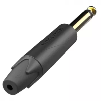 Mufă jack profesională Neutrik NP2XX-AU-0 cu 2 poli de 1/4 inch, contacte aurite, carcasă nichelată
