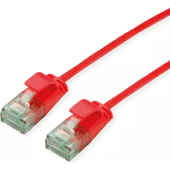 Cablu patch UTP ROLINE RM Cat.6A/Class EA SLIM roșu 1m 21.45.3413
