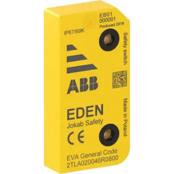 Întrerupător de siguranță fără contact ABB EVA General Code, RFID, 2 x OSSD, M12 cu 8 pini, IP67/IP69K 2TLA020046R0800
