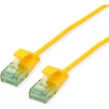 Cablu patch ROLINE RM UTP Cat.6A/Class EA Slim, galben, 0,15m 21.45.3420