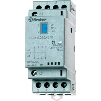 Contactor modular Finder 230V AC/DC 4NO 25A LED 22.34.0.230.4340