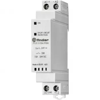 Releu static Finder seria 77 intrare 24V DC 2A 1NO cu mufă 770190249024