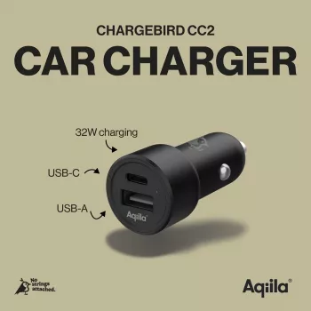 Încărcător auto Aqiila CHARGEBIRD CC2 negru, 32 Watt (AQCCCC2CBI403)