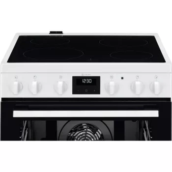 Electrolux LKR64023AW Aragaz electric independent cu plită vitroceramică, 4 zone, cuptor 58L, alb